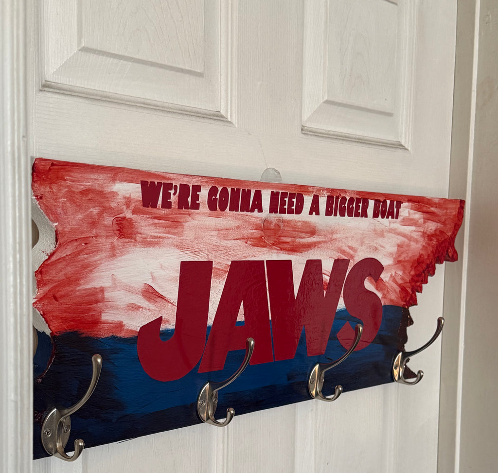 Jaws wooden hook plaque