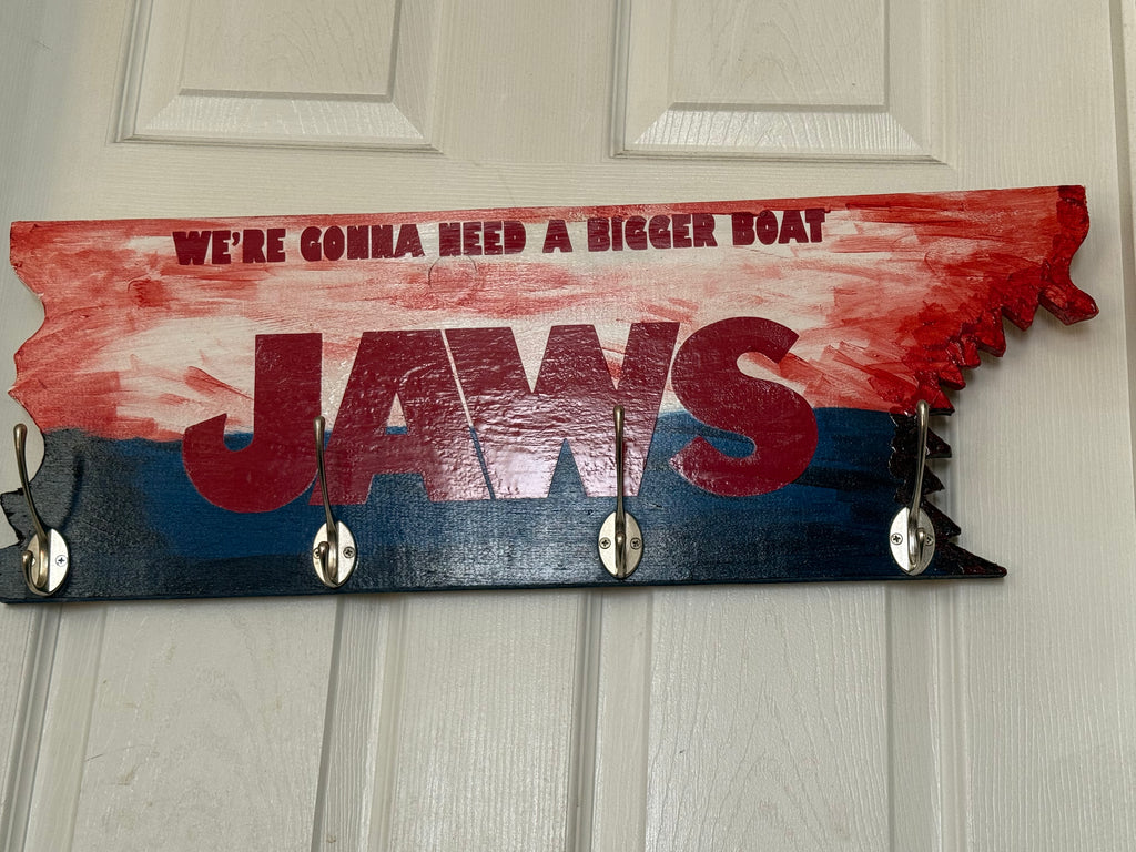 Jaws wooden hook plaque